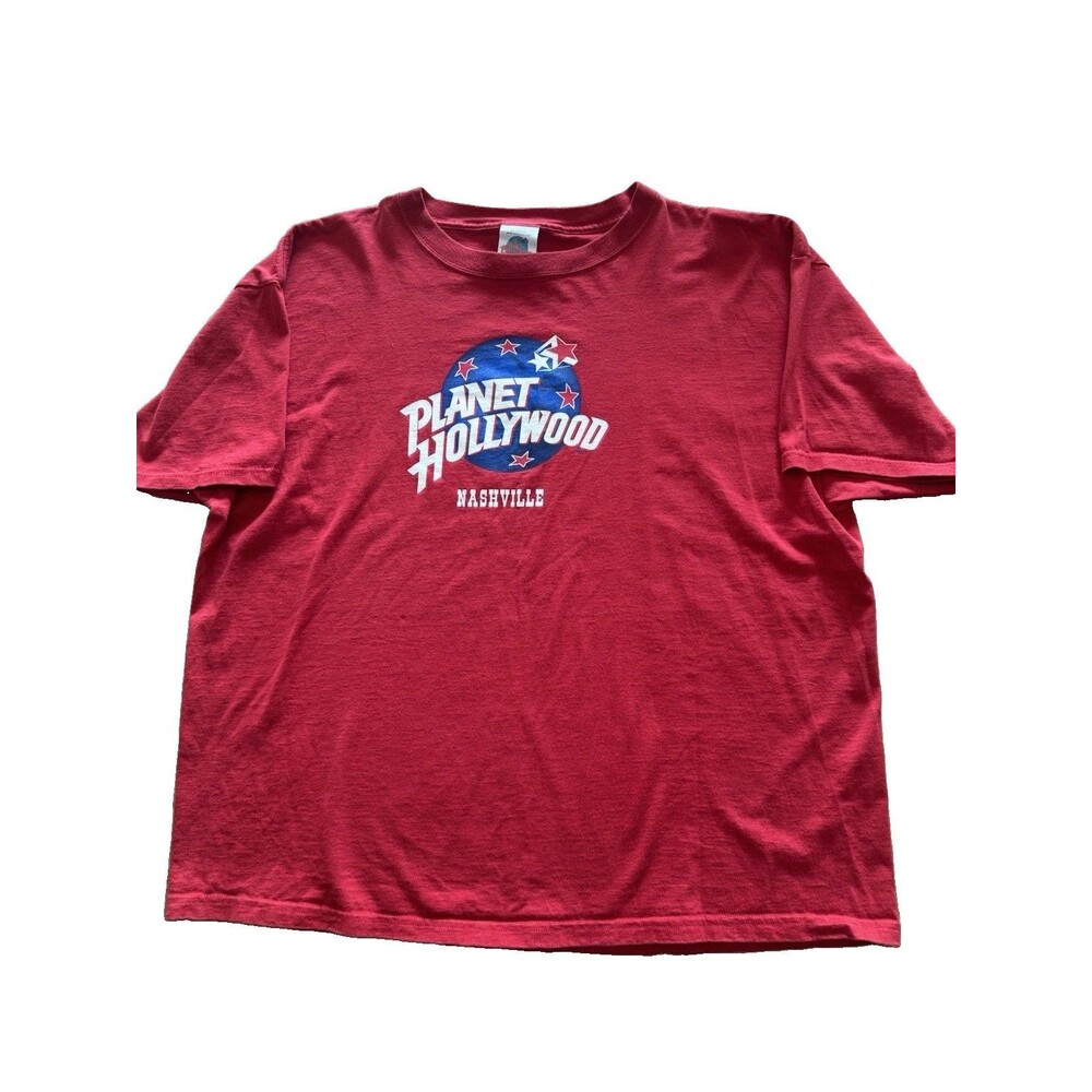 Vintage 90s Planet Hollywood Nashville T Shirt Red Mens XXL Made In USA Graphic